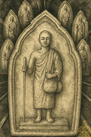 Amulette ancienne Phra Siwali en terre cuite (Udon Thani, env. 50 ans)