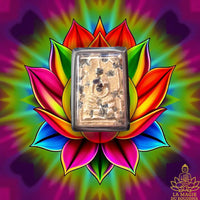 Amulette Phra Somdej ancienne aux cristaux sacrés Phratat rouges (avec yant au revers) La Magie du Bouddha.