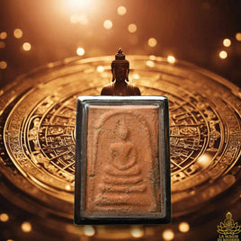 Amulette Phra Somdej ancienne en terre cuite rouge – Région d’Ayutthaya