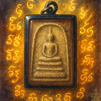 Amulette ancienne Phra Somdej avec inscriptions mystiques