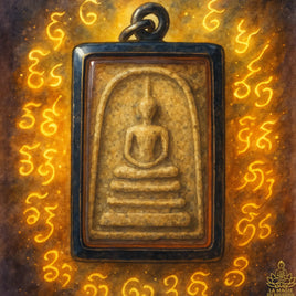 Amulette ancienne Phra Somdej avec inscriptions mystiques