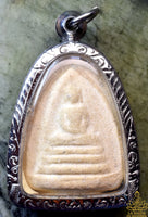 Rare amulette ancienne (1986) Phra Somdej Leb Mue (Run Sam Lham) – Ajarn Thiang Nuammana du Samnak Ban Mee Dee