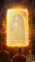 Amulette Thai Phra Somdej en pierre reliques Hin Phratat - Wat Pracha Satatham. La Magie du Bouddha.
