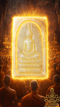 Amulette Thai Phra Somdej en pierre reliques Hin Phratat - Wat Pracha Satatham. La Magie du Bouddha.