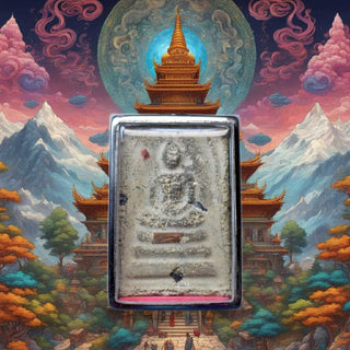 Amulette ancienne Phra Somdej (années 1980) – Wat Lahanrai (Rayong) – Reliques sacrées de Luang Phor Tim Issariko La Magie du Bouddha.