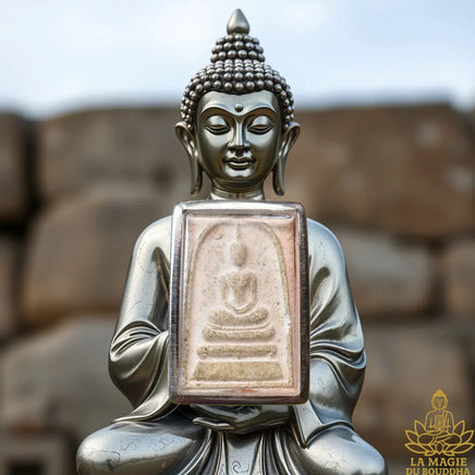 Amulette Phra Somdej aux reliques de Luang Phor Sud consacrée par Phra Ajarn Payon en 1990 La Magie du Bouddha.