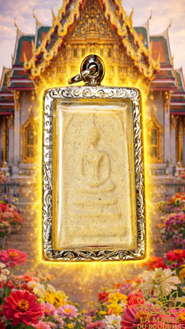 💠 Amulette Phra Somdej avec yant manuscrit au revers – Thaïlande années 1990 La Magie du Bouddha.