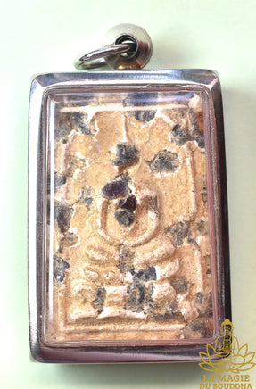 Amulette Phra Somdej ancienne aux cristaux sacrés Phratat rouges (avec yant au revers) La Magie du Bouddha.