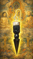 Boucles d'oreilles de Ngagpa Tibétain Phurba en obsidienne La Magie du Bouddha.