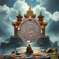 Pièce tibétaine ancienne 1 Sho du Tibet libre montée en pendentif La Magie du Bouddha.