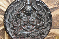 Grand Pendentif Tibétain Tokchag de Namgyalma en Pierre Noire Magnétique La Magie du Bouddha.