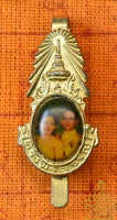 Gold-plated clip of King Bhumibol Adulyadej and Queen Sirikit – First Edition 1990