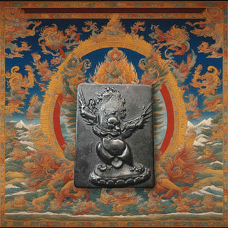 Plaque sacrée Garouda – Pierre noire magnétique sculptée (Tibet/Mongolie) La Magie du Bouddha.
