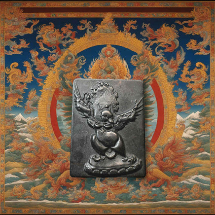 Plaque sacrée Garouda – Pierre noire magnétique sculptée (Tibet/Mongolie) La Magie du Bouddha.