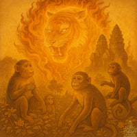 Amulette Tigre Kiaow Seuar en dents de singes sacrés – Temple des singes de Prang Sam Yod