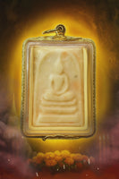 🪷 Amulette Phra Somdej en pierre relique Hin Phratat – Wat Phrom Nimit (Kanchanaburi, 2001)