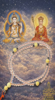 📿 Chapelet tibétain en perles de verre translucide et perles Ye Ming Zhu