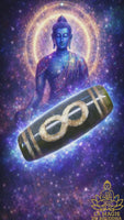 Perle sacrée tibétaine Dzi artisanale au symbole de l’infini