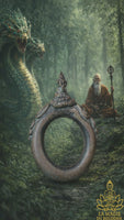 🐍 Bague ancienne Nâgas en bronze – Très Vénérable Luang Phor Imm du Wat Hua Khao