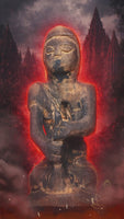 Primitive ancestral wooden statuette ancient Indonesian ritual figure from Sulawesi