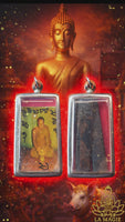 Triple copper Takut amulet with sacred photo of Venerable Ajarn Aod Wat Sai Mai