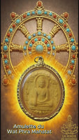 Grande amulette du Bouddha historique – Roue du Dharma Dharmachakra – Wat Phra Mahathat Woramahawihan