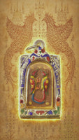 Small hand-painted Salika Kru amulet consecrated by the Venerable Phra Kruba Krissana