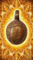 Antique bronze Aum Yant Look bead - Wat Nongpho lineage