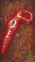 Tibetan phurba dangle earrings in silver-plated metal