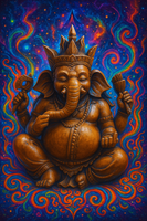 Statue indonésienne de Ganesh en bois précieux – Artisanat sacré d’Asie du Sud-Est La Magie du Bouddha.