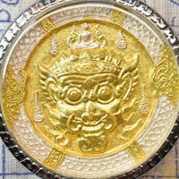Grande amulette Phra Rahu argent et or - Très Vénérable Luang Phor Tim. La Magie du Bouddha.