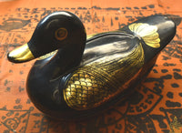 Reliquaire canard birman noir et or – Déité tantrique, sarira et offrandes sacrées La Magie du Bouddha.