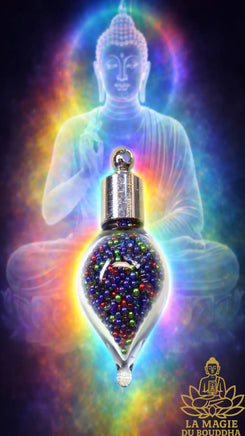 Billes reliques Ringsel Sarira Phratat arc en ciel. La Magie du Bouddha.