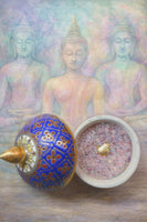Multicolored Sarira Relic Beads in Benjarong Pot with Sacred Metal Fragment