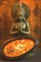 Reliquaire canard birman noir et or – Déité tantrique, sarira et offrandes sacrées La Magie du Bouddha.