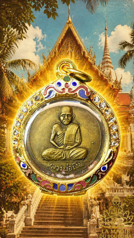 Médaille ancienne (édition 1973) Roop Lor Luang Phor Ngern du Wat Bang Khlan La Magie du Bouddha.