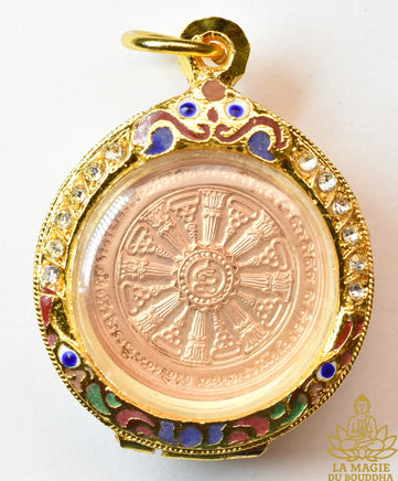 ☸ Amulette Dharmachakra - Très Vénérable Luang Phor Poon La Magie du Bouddha.