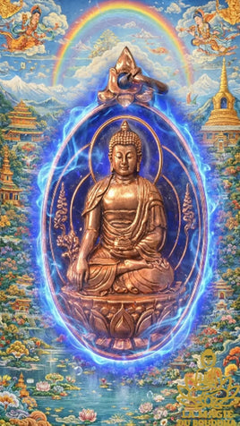 Médaille du Bouddha de médecine Sangye Menla et de Po Shiwok - Wat Dong Noi La Magie du Bouddha.