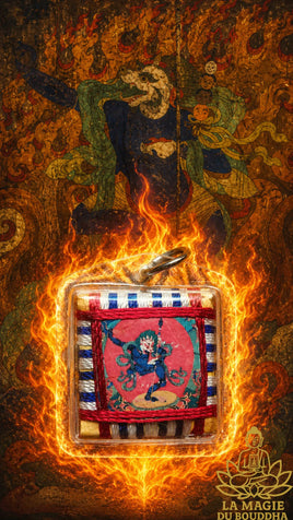 Amulette Tibétaine Yantra - Dakini à la face de lion (Sengué Dongma). La Magie du Bouddha.
