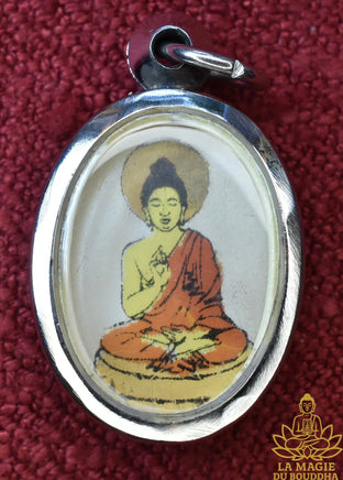 Pendentif vintage (années 60 / 70) Bouddha Shakyamouni et stupa de la Mahabodhi La Magie du Bouddha.