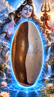 Shiva Lingam bicolore et tigré en pierre naturelle de 5,5 kg
