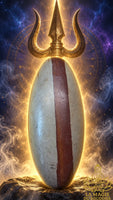 Natural red banded Narmada River Shiva Lingam