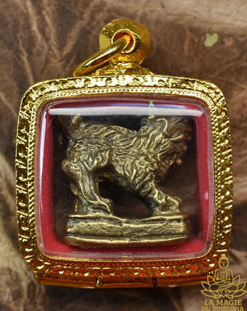 Amulette Singharaj en laiton - Lion mystique de Thaïlande La Magie du Bouddha.