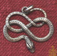 🐍 Pendentif artisanal népalais serpent entrelacé en alliage d'argent La Magie du Bouddha.