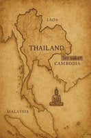 Amulette Phra Ngang assis sur un crâne en alliage alchimique mekkapat