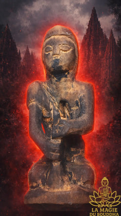 Statuette ancestrale primitive en bois de Sulawesi ancienne figure rituelle indonésienne La Magie du Bouddha.