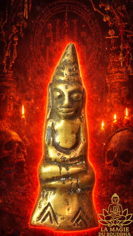 💀 Statuette Phra Ngang Vaudou Thaï en bronze ancienne La Magie du Bouddha.