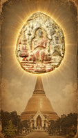 Tablette votive ancienne du Bouddha Maitreya découverte près du Phra Pathom Chedi