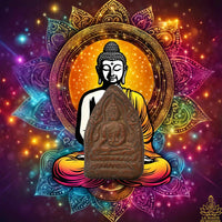 Ancienne tablette votive du Bouddha en terre cuite rouge sombre – Nord de la Thaïlande (Chiang Rai)