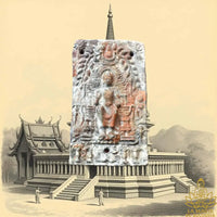 🙏🏽 Ancienne tablette votive bouddhiste Dvaravati en métal gris - Wat Phra Pathom Chedi La Magie du Bouddha.
